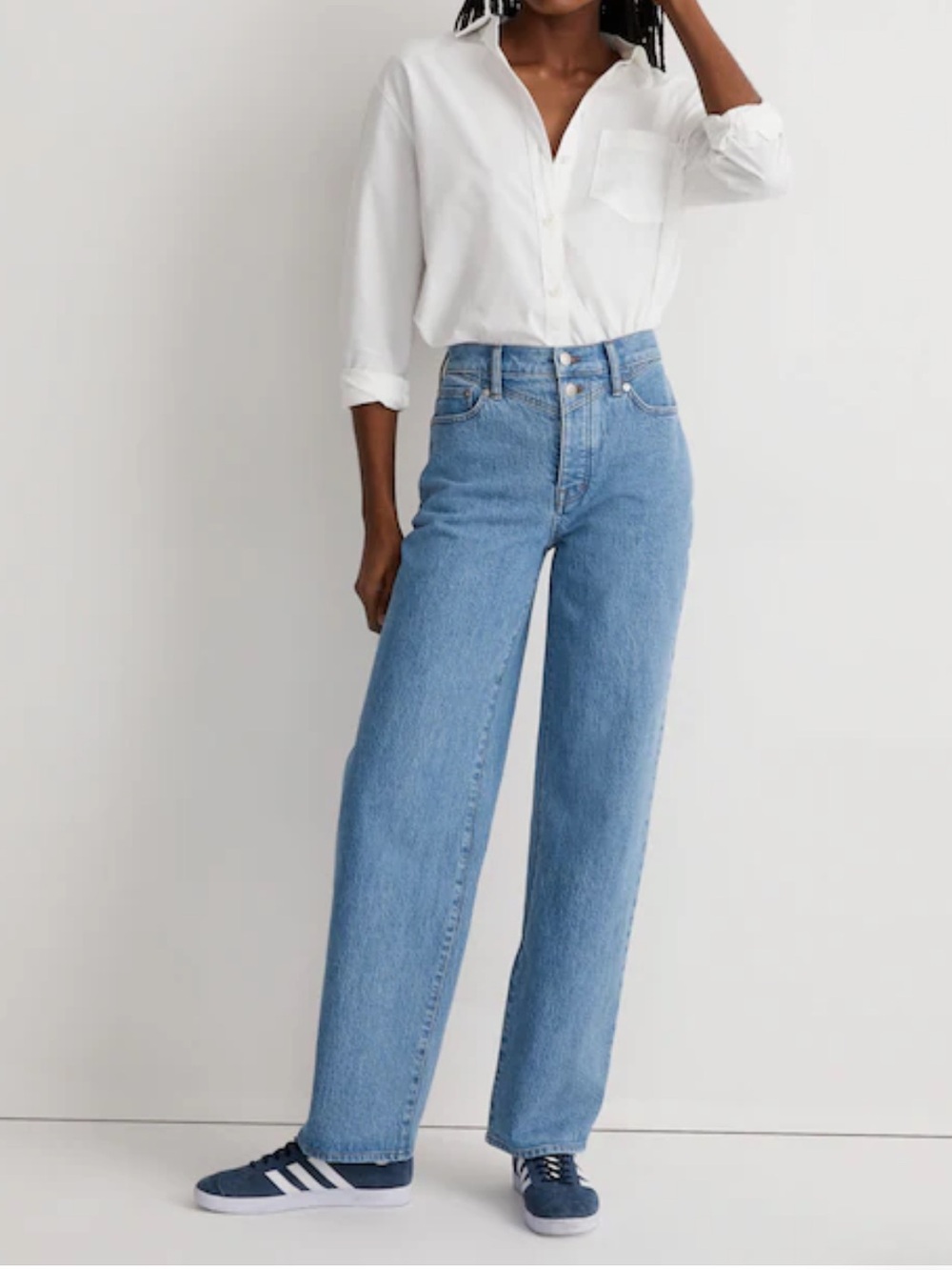 The Perfect Vintage Wide-Leg Jean in Harding Wash: Button-Fly Edition Size 28T